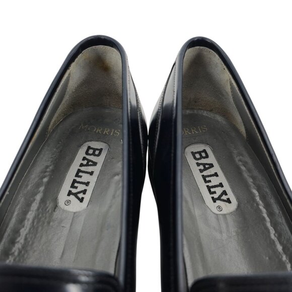 Vintage Bally Italy Navy Blue Leather Dress Shoes Mens 11.5 Penny Loafers Morris - Picture 5 of 11